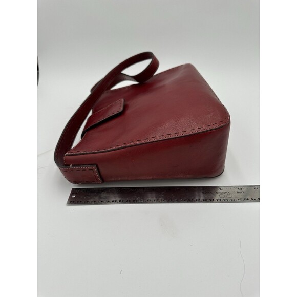 Vintage Fossil Red Genuine Leather Bucket Shoulder Purse Bag - Picture 6 of 10